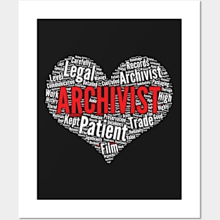 Archivist Heart Shape Word Cloud Design design Posters and Art